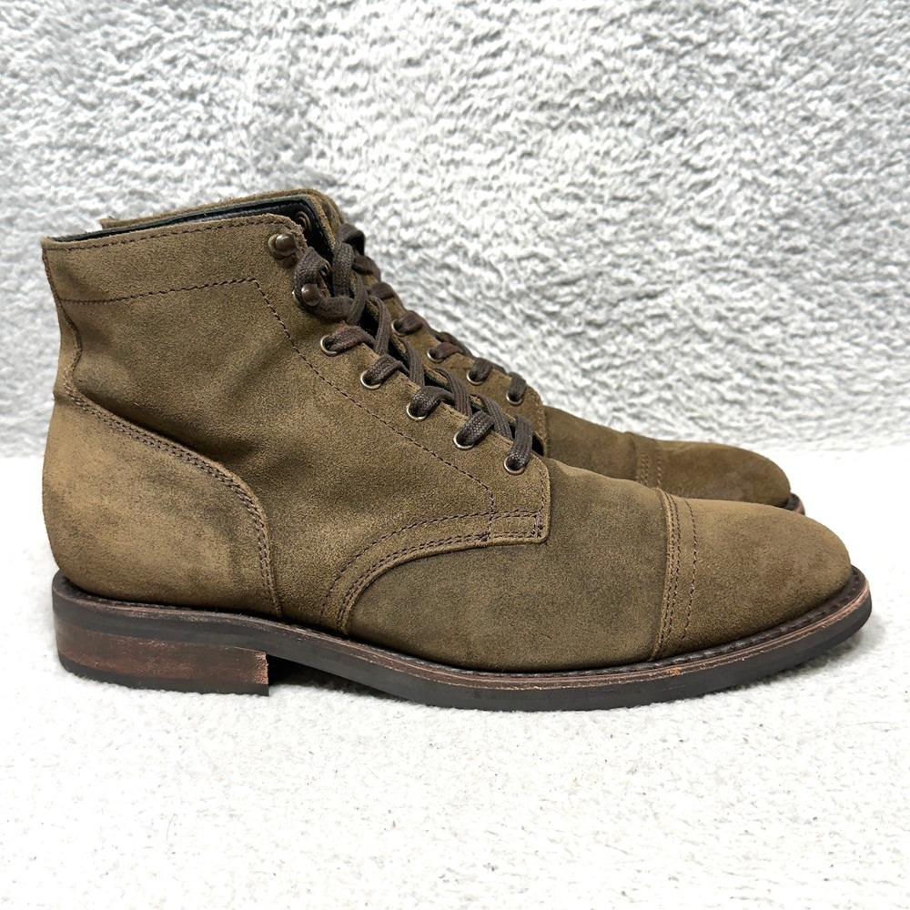 Thursday Boot Company Captain Mens Size 11 Ankle Boots Olive Green Suede Cap Toe